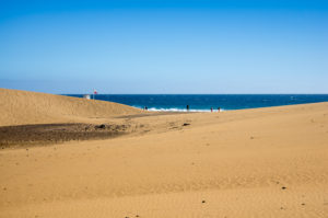 Maspalomas Dunes and coast of Atlantic ocean on Gran Canaria, Canary islands, Spain