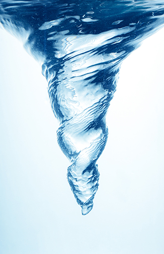Whirlpool in blue water